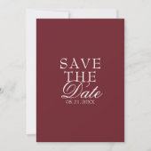 Klassiek Burgundy Witte Fancy Oude Geld Huwelijk Save The Date (Voorkant)