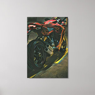 klassiek  cadeau voor motorfietsen canvas afdruk