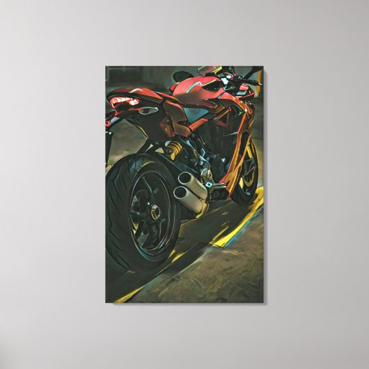 klassiek  cadeau voor motorfietsen canvas afdruk (Voorkant)