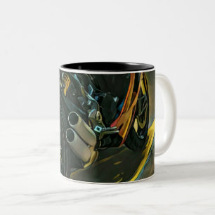 klassiek  cadeau voor motorfietsen tweekleurige koffiemok