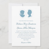 Klassiek cameo Regency Blue Wedding Kaart (Voorkant)