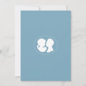 Klassiek cameo Regency Blue Wedding Kaart (Achterkant)