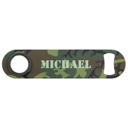 Klassiek camouflage groen patroon gepersonaliseerd speed flessenopener (Voorkant (Horizontaal))