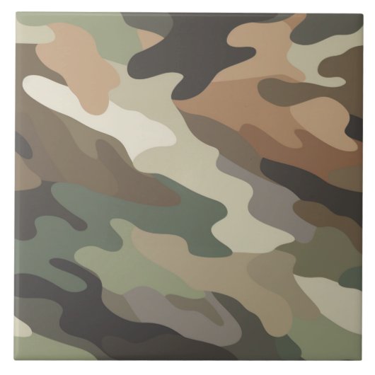 Klassiek camouflagepatroon decoratieve keramische  tegeltje (Voorkant)