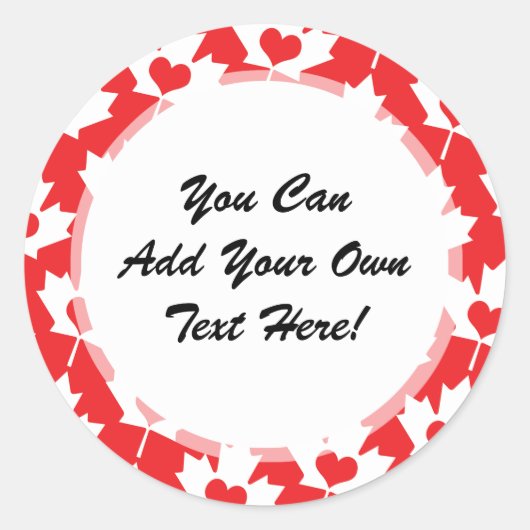 Klassiek Canadees vlaggenmakelaar leder met hart Ronde Sticker (Voorkant)