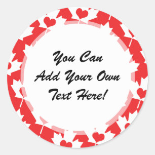 Klassiek Canadees vlaggenmakelaar leder met hart Ronde Sticker