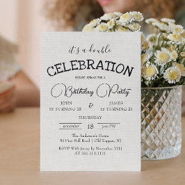 Klassiek Canva Dubbel Verjaardagsfeest Kaart