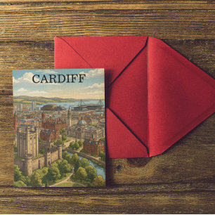 Klassiek Cardiff Wales VK Stadsgezicht Reis Briefkaart