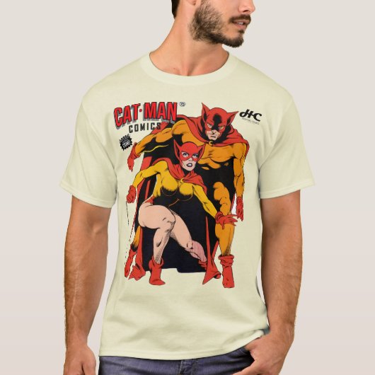 Klassiek CAT-MAN Comics T-shirt (Voorkant)