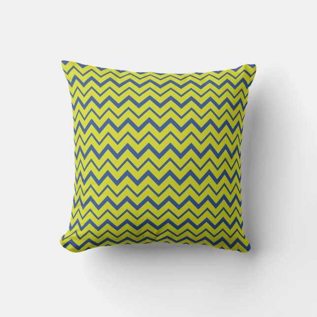 Klassiek Chartreuse blauw Chevron patroon Kussen (Voorkant)