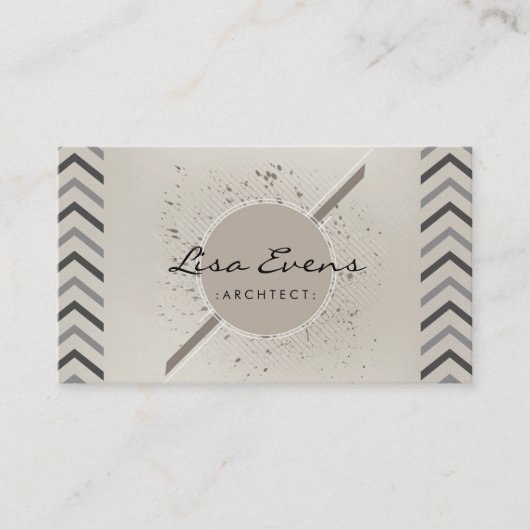 Klassiek Chevron Pattern Subtiel Visitekaartje (Voorkant)