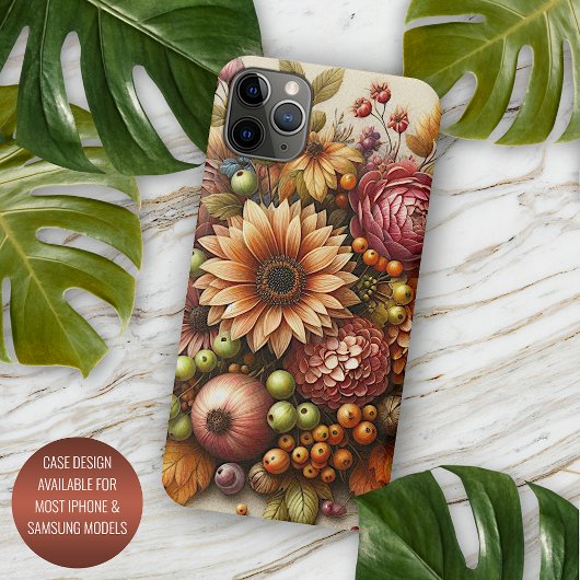 Klassiek chic antiek herfst bloemschilderij Case-Mate iPhone case