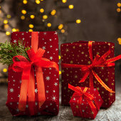 Klassiek Chic Elegante Gouden Zilveren Rode Kersts Inpakpapier Vel