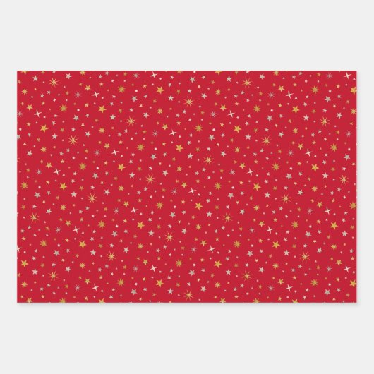 Klassiek Chic Elegante Gouden Zilveren Rode Kersts Inpakpapier Vel (Voorkant 2)