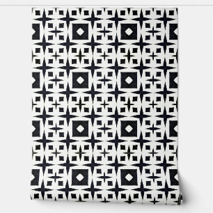Klassiek chic zwart-wit geometrisch deco modern behang
