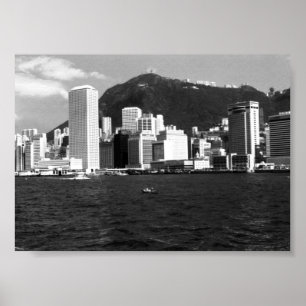 Klassiek Chinees Hong Kong baai wolkenkrabbers uit Poster