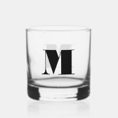 Klassiek chique elegante monogram whisky glas (Achterkant)