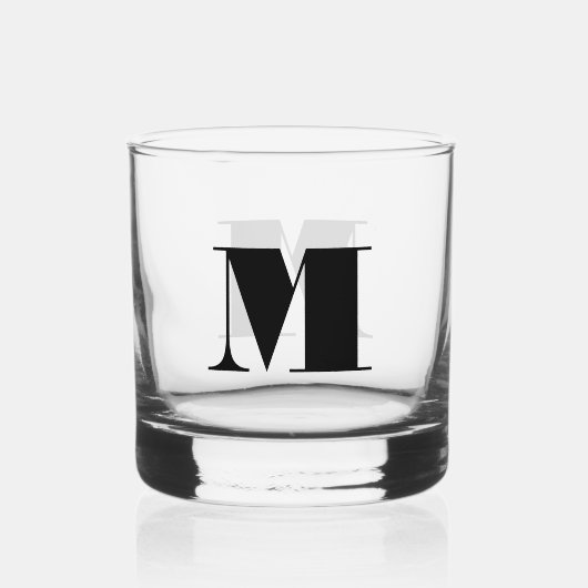 Klassiek chique elegante monogram whisky glas (Achterkant)