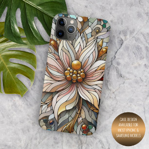 Klassiek chique gebrandschilderd bloemkunstpatroon Case-Mate iPhone case