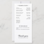 Klassiek chique huwelijksprogramma (Achterkant)