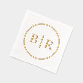 Klassiek chique typografie stijl monogram folie servetten (Links)