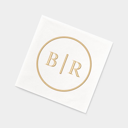 Klassiek chique typografie stijl monogram folie servetten (Links)