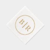 Klassiek chique typografie stijl monogram folie servetten (Rechts)