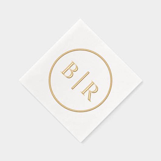 Klassiek chique typografie stijl monogram folie servetten (Rechts)