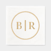 Klassiek chique typografie stijl monogram folie servetten (Voorkant)