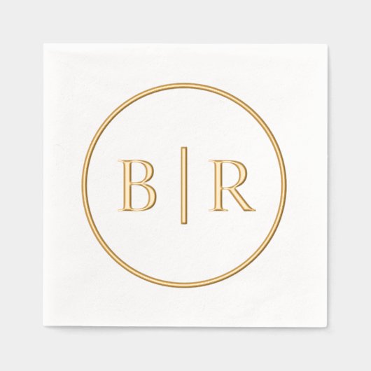 Klassiek chique typografie stijl monogram folie servetten (Voorkant)