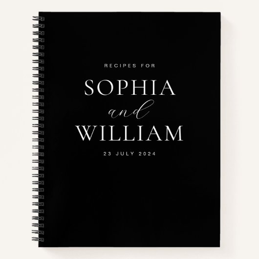 Klassiek Chique zwart-wit koppels recept Notitieboek (Voorkant)