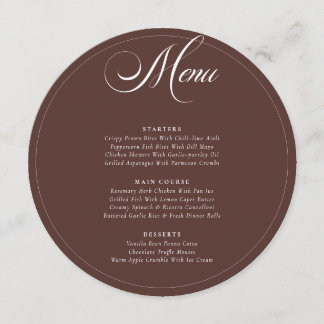 Klassiek Choco Bruin Ivoor Calligrafie Trouw Menu