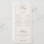 Klassiek Choco Ivoor Calligrafie Huwelijksprogramm (Achterkant)