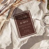 Klassiek Chocolade Bruin Oud Geld Retro Bruiloft Kaart