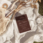Klassiek Chocolade Bruin Oud Geld Retro Bruiloft Kaart