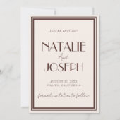 Klassiek Chocolade Bruin Oud Geld Retro Bruiloft Save The Date (Achterkant)