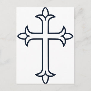Klassiek Christelijk Kruis Minimalistische Kunst Briefkaart