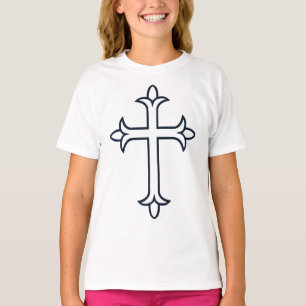 Klassiek Christelijk Kruis Minimalistische Kunst T-shirt