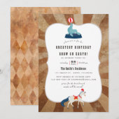 Klassiek circus thema verjaardagsfeestje kaart (Voorkant / Achterkant)