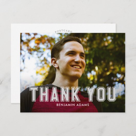 Klassiek Collegiate Afstuderen Dank u Briefkaart (Voorkant / Achterkant)