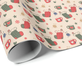 Klassiek comfortabel en gezellig kerstcadeauverpak cadeaupapier