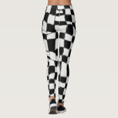 "Klassiek contrast: zwart-wit vierkant ontwerp" Leggings (Achterkant)
