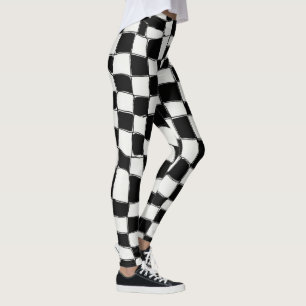 "Klassiek contrast: zwart-wit vierkant ontwerp" Leggings
