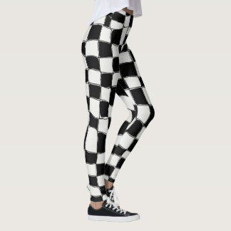 "Klassiek contrast: zwart-wit vierkant ontwerp" Leggings