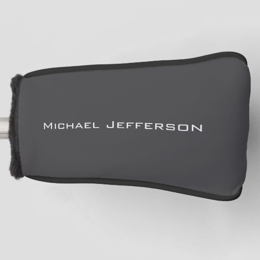 Klassiek Creatief Trendy Donkergrijs & Wit Golfheadcover (Voorkant)