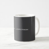 Klassiek Creatief Trendy Donkergrijs & Wit Koffiemok (Voorkant rechts)