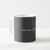 Klassiek Creatief Trendy Donkergrijs & Wit Koffiemok (Voorkant links)