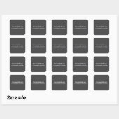 Klassiek Creatief Trendy Donkergrijs & Wit Vierkante Sticker (Vel)