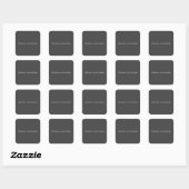 Klassiek Creatief Trendy Donkergrijs & Wit Vierkante Sticker (Vel)