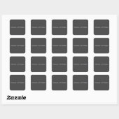 Klassiek Creatief Trendy Donkergrijs & Wit Vierkante Sticker (Vel)